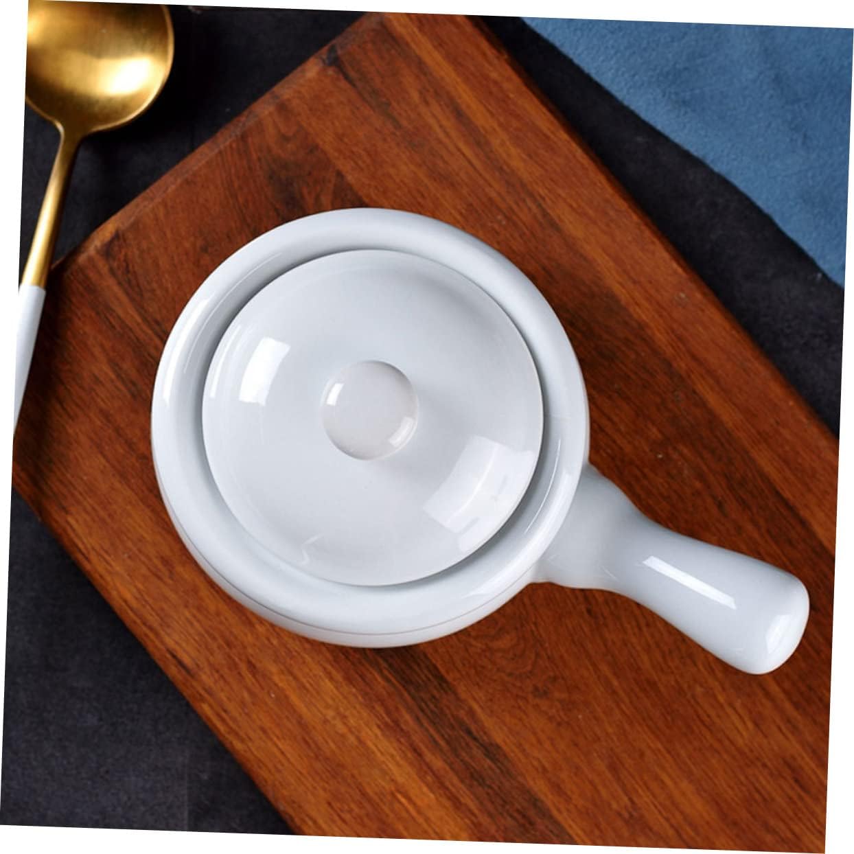 Cabilock 2pcs Household Ceramic Stew Pot Lid Porcelain Soup Pot for Cooking and Easy to Clean Stockpot for Induction Gas Stoves for Soups and Sauces