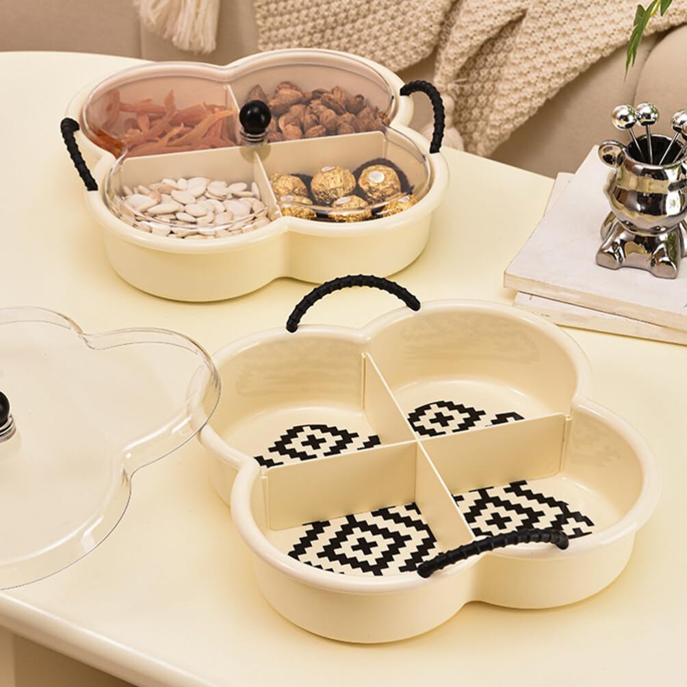 Gatuida Snackschale aus Kunststoff mit Fächern Serviertablett für Süßigkeiten Obst und Snacks Praktisch und Tragbar