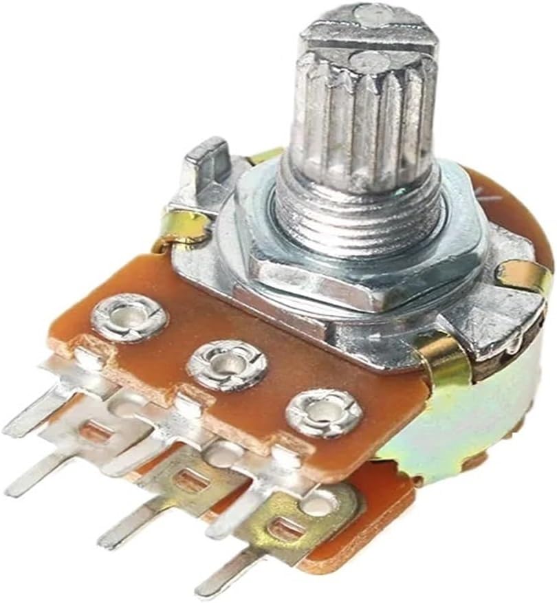 10PCS WH148 Linear Potentiometer 15mm Shaft with Nuts and Washers 6pin Potentiometers B1K B2K B5K B10K B20K B50K B100K B500K B1M(10K Ohm)