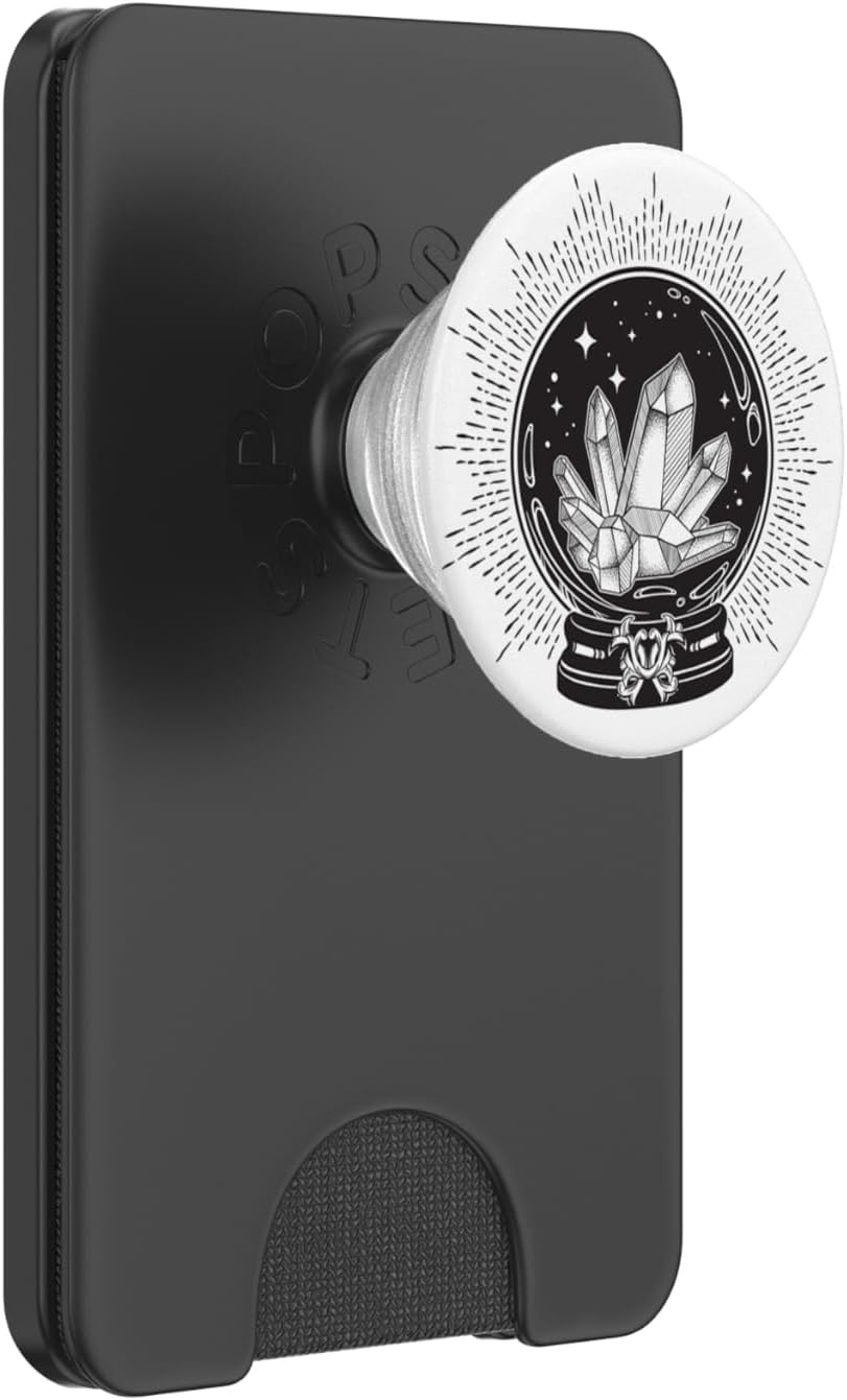 Retro Vintage Witchy Crystal Ball Witch Crystals with Stars PopSockets PopGrip: Swappable Grip for Phones & Tablets PopSockets PopWallet for MagSafe