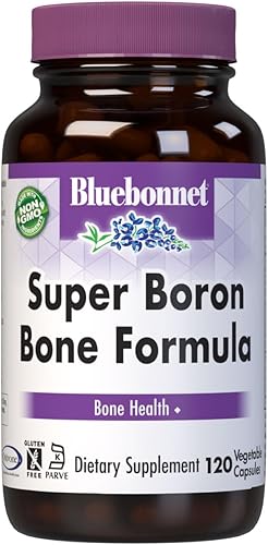 BlueBonnet Cápsulas vegetarianas Super Boron Bone Formula Vegetarian, 120 unidades