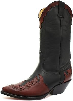 Grinders Arizona Black/Burgundy Mens Cowboy Boots