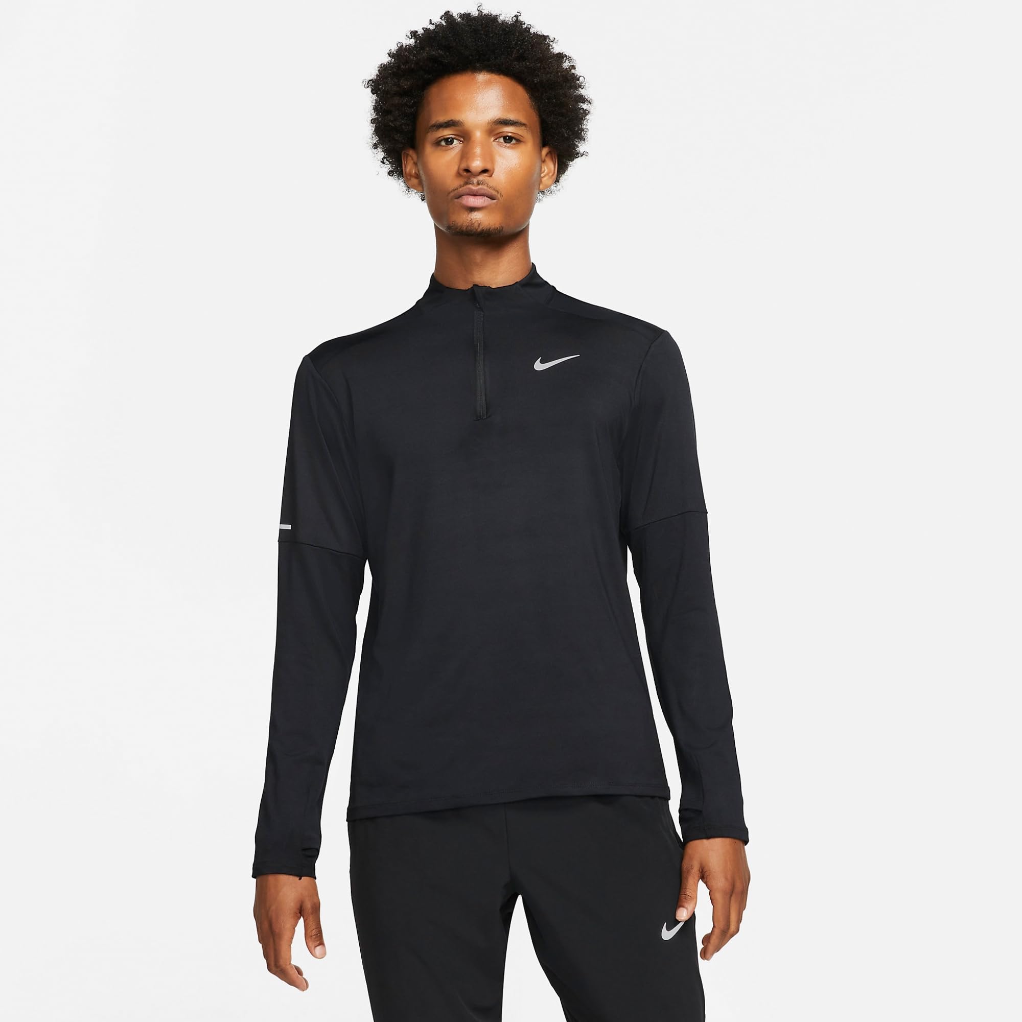 Nike DD4756 M NK DF ELMNT TOP HZ Sweatshirt mens black/reflective silv L