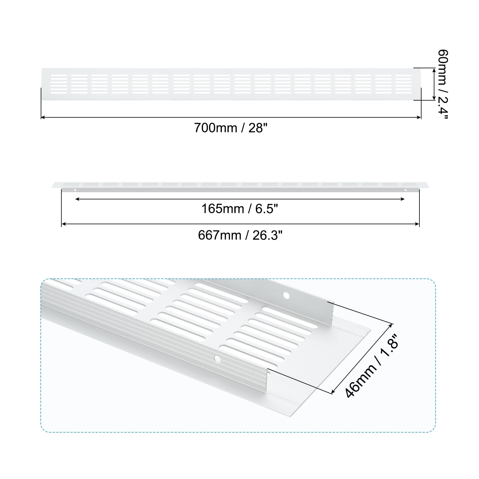 PATIKIL 28 x 2.4 Inch Door Air Vent Cover - Image 2