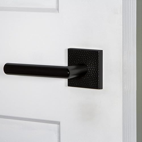 Miniatura 2 de Viaggio Quadrato - Roseta martillada con palanca moderna en negro satinado