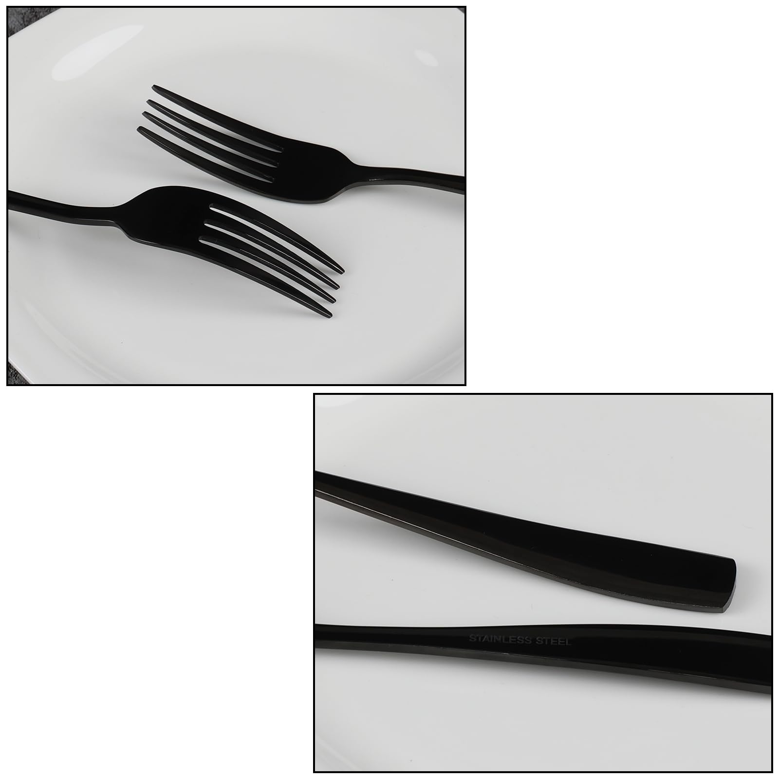 Vababa 16-Piece Black Dinner Forks, Stainless Steel Restaurant Forks — Amazon image 3