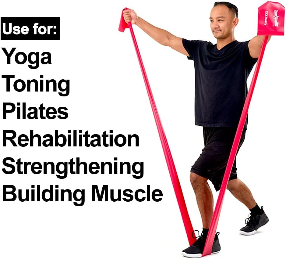 Resistance Band for Working Out | Super Exercise Bands 8,16,24 Yard Bulk Rolls |10 Strengths in Light Medium and Heavy Resistance Bands | Latex Free Workout Bands Including App and e-Book