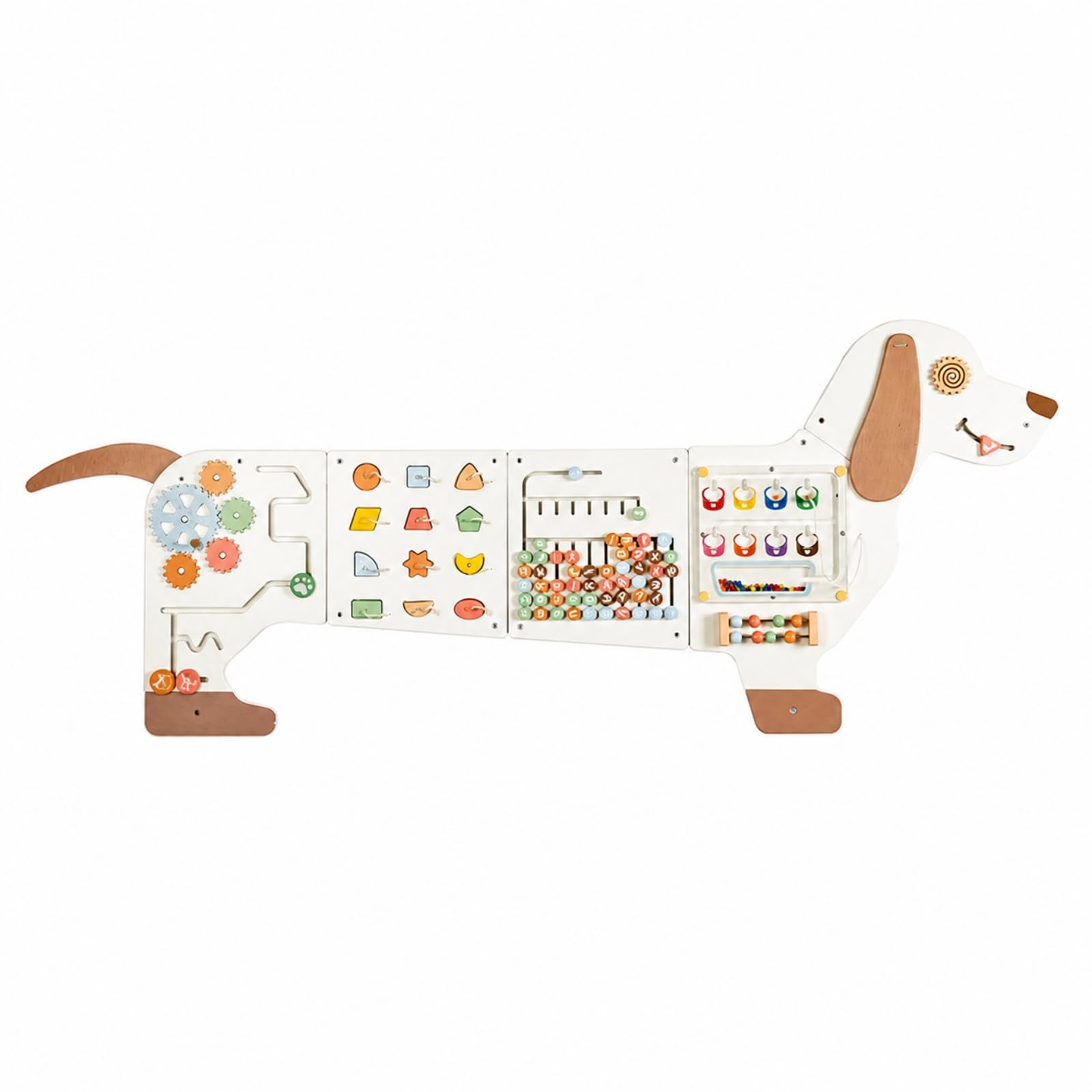 Pannello attività a Forma di Cane in Legno Senza Schermo Tavola Occupata da Parete con Silhouette di Cane Robusto per Aula Scolastica, Asilo
