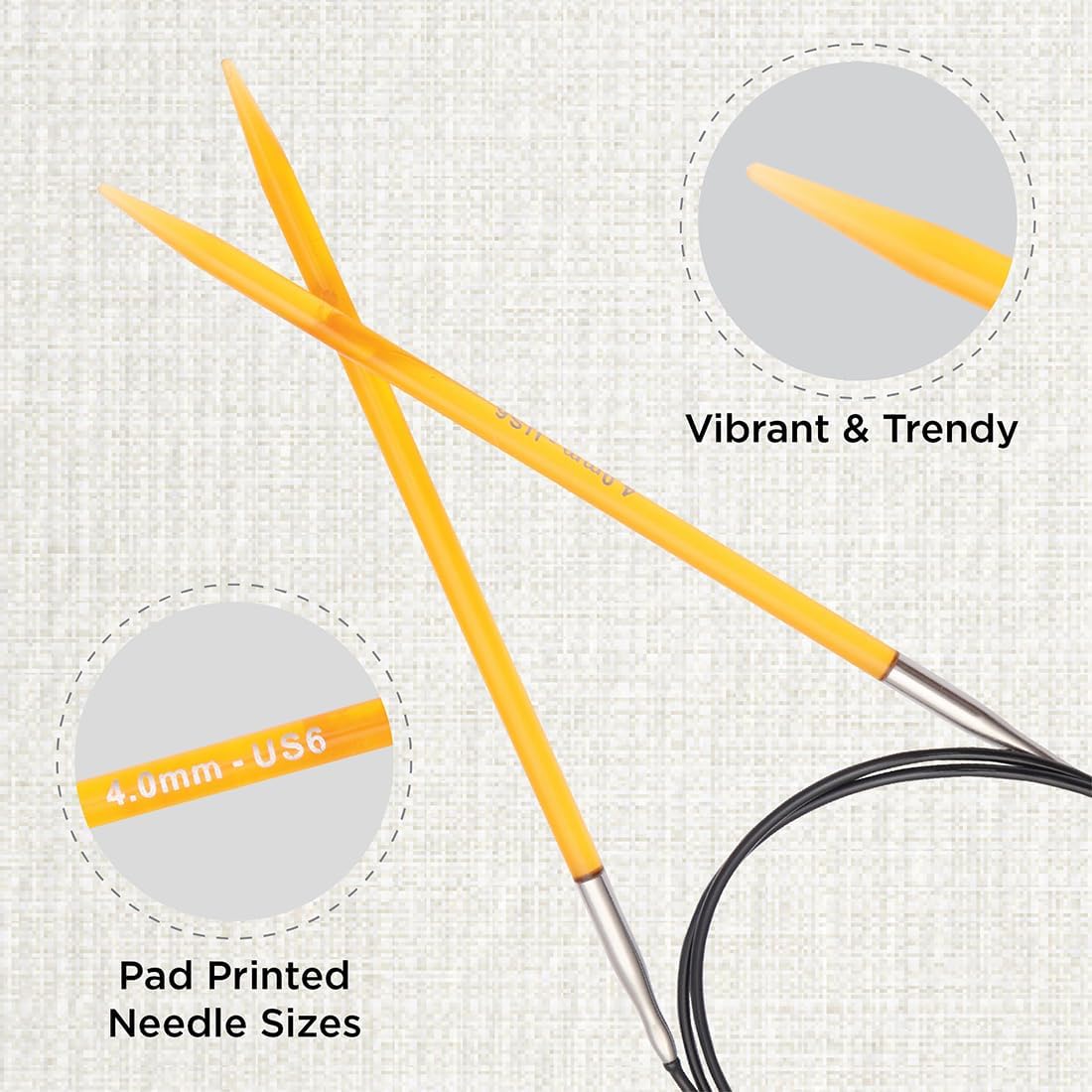KnitPro Trendz Fixed Circular Needles 47" (120cm) | US Size 6 (4mm)