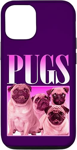 Miniatura 28 de iPhone 16 Pugs Bootleg Rap | Lindo Pug Dog Pet Owners Retro 90's Poster Case
