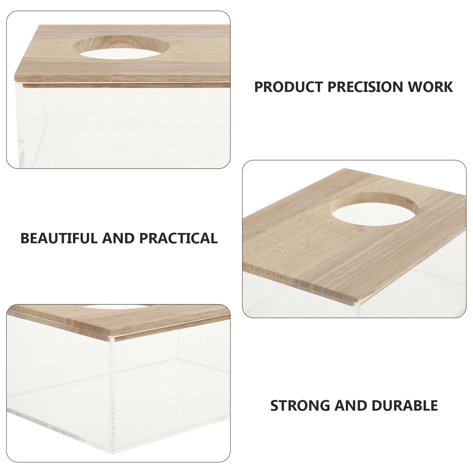 VILLCASE Transparente Chinchilla Badewanne aus Acryl mit Holzdeckel Multifunktionale Sandbadewanne für Kleine Haustiere Wie Meerschweinchen Glatte Oberfläche Verhindert Sandaustritt