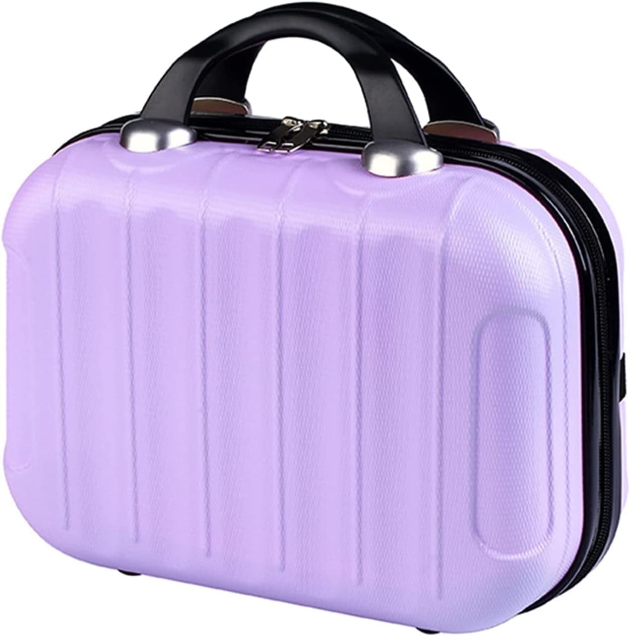 Adson Travel Make up Train Case, Waterproof Portable Hard Shell Cosmetic Case Luggage Mini Suitcase Makeup Brushes Bag Toiletry Organizer Portable Makeup Carrying Case (Purple)