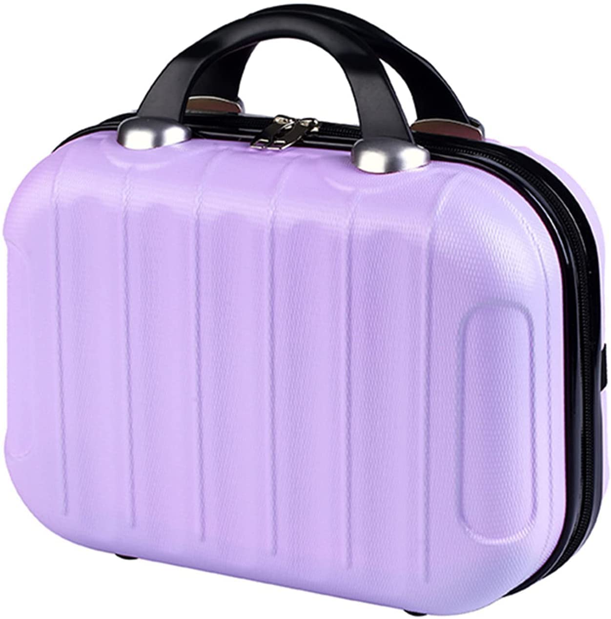 Adson Travel Make up Train Case, Waterproof Portable Hard Shell Cosmetic Case Luggage Mini Suitcase Makeup Brushes Bag Toiletry Organizer Portable Makeup Carrying Case (Purple)