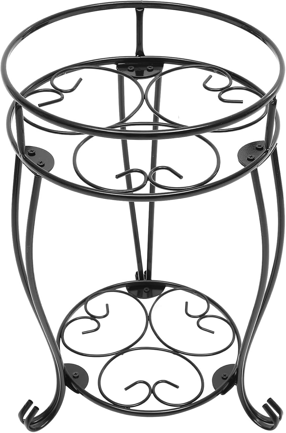 Metal Flower Pot Stand round Iron Frame, Small Indoor Plant Holder Shelf for Balcony and Garden, European Style Iron Plant Stand for Flowerpots