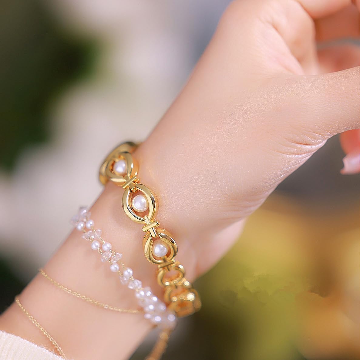 MINILUJIA Womens Dainty Elegant Pearl Jade Waterproof Women Quartz Watch Ladies Dress Analog Vintage Wristwatch Oval Dial
