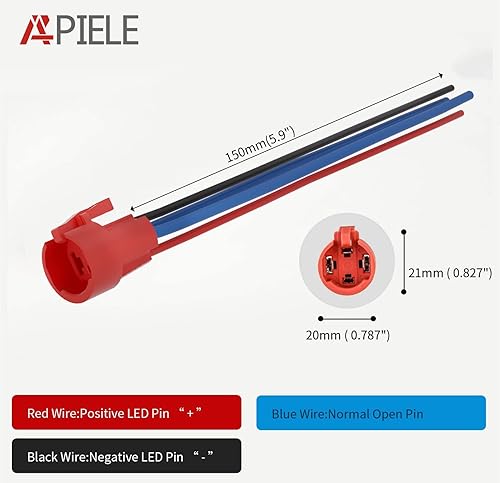 Miniatura 4 de APIELE Interruptor de botón con pestillo de 10 amperios de 0.748 in 110 V-220 V SPST LED impermeable redondo autobloqueo 1NO (acero inoxidable