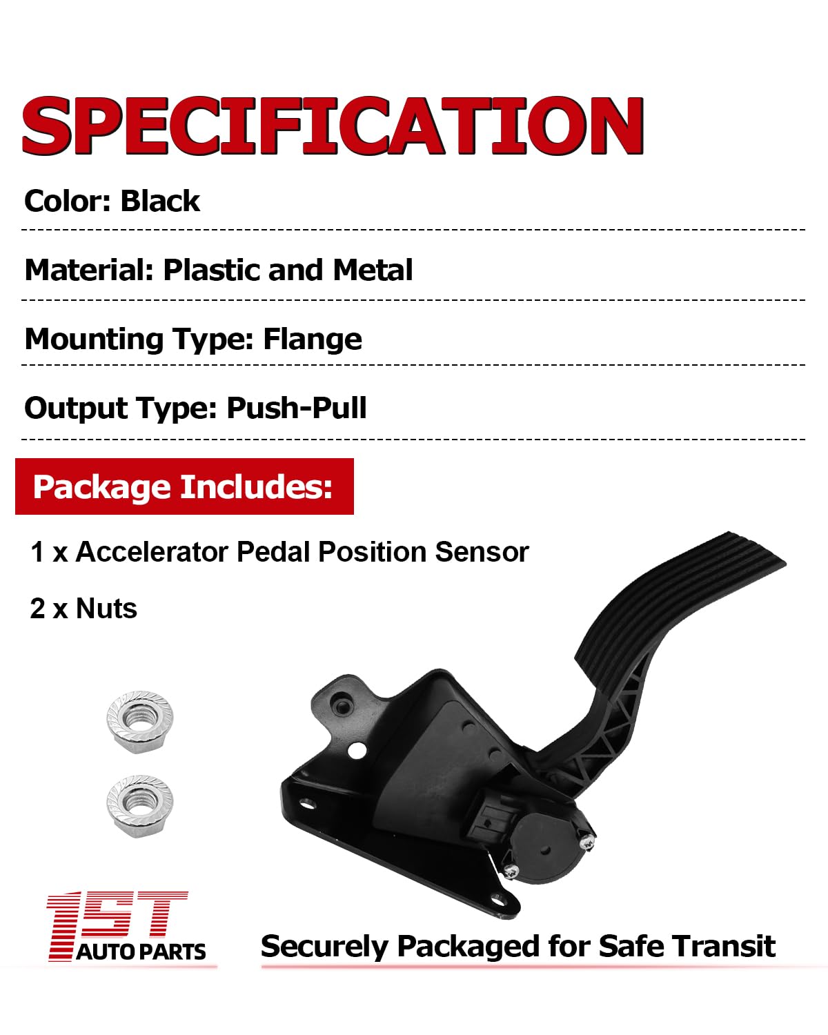 1ST Accelerator Pedal with Position Sensor Replacement Compatible with International 7400 7600 7700 8600 SBA ProStar 2003-2007, Replaces OE: 2596214C92 6995102