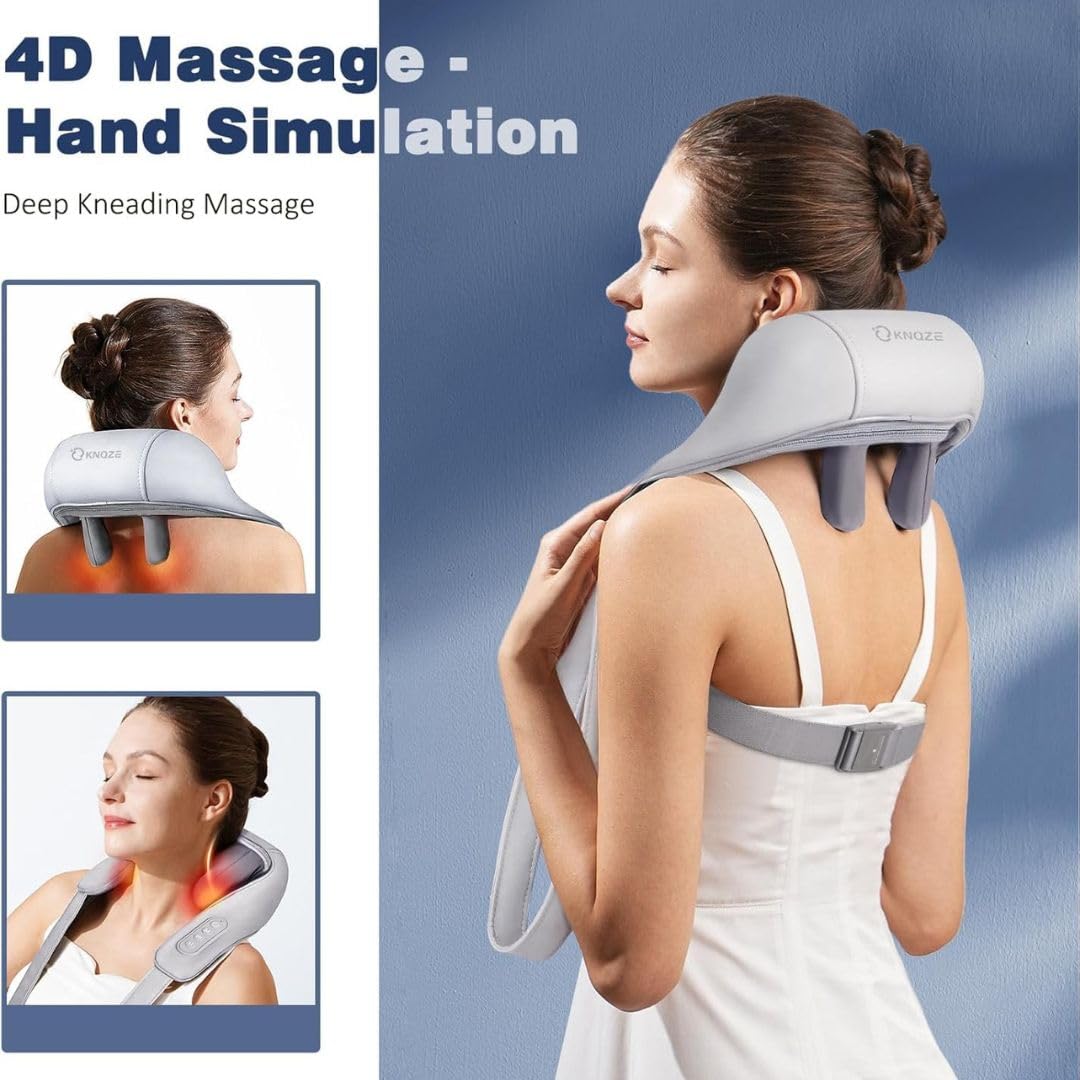 RAKSHAK Electric Neck and Back Massager with Heating - Wearable Body Massager for Body Aches, Pains Relief, 5D Cervical Massage Machine for Deep Tissue Neck, Back, Shoulders, Waist, Legs RAKSHAK Electric Neck and Back Massager with Heating - Wearable Body Massager for Body Aches, Pains Relief, 5D Cervical Massage Machine for Deep Tissue Neck, Back, Shoulders, Waist, Legs