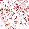 Larcenciel Christmas Tissue Paper for Gift Bags, 50Pcs Classic Red White Xmas Gift Wrapping Tissue Paper, Snowflake Deer Art Packing Supplies for Holiday, New Year, Crafts Project, Party Decor,20x14In #3