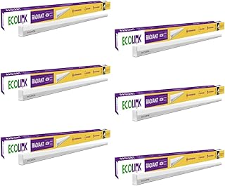 EcoLink 40-watt LED Batten/Tubelight Radiant Compact 4-ft LED Batten for Living Room & Bedroom Cool Day Light, Pack of 6