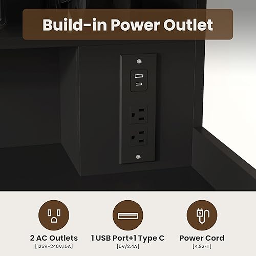 Miniatura 4 de Encimera mejorada de 2 niveles para lavadora y secadora con toma de corriente, encimera grande de lavandería de 54 pulgadas de ancho x 27.6 pulgadas