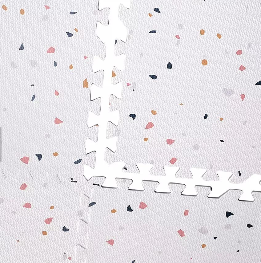 Tapete de juego de espuma para bebé de 4 x 6 pies (terrazo múltiple rosa) no tóxico, espuma, libre de BPA, fabricado con materiales biodegradables,