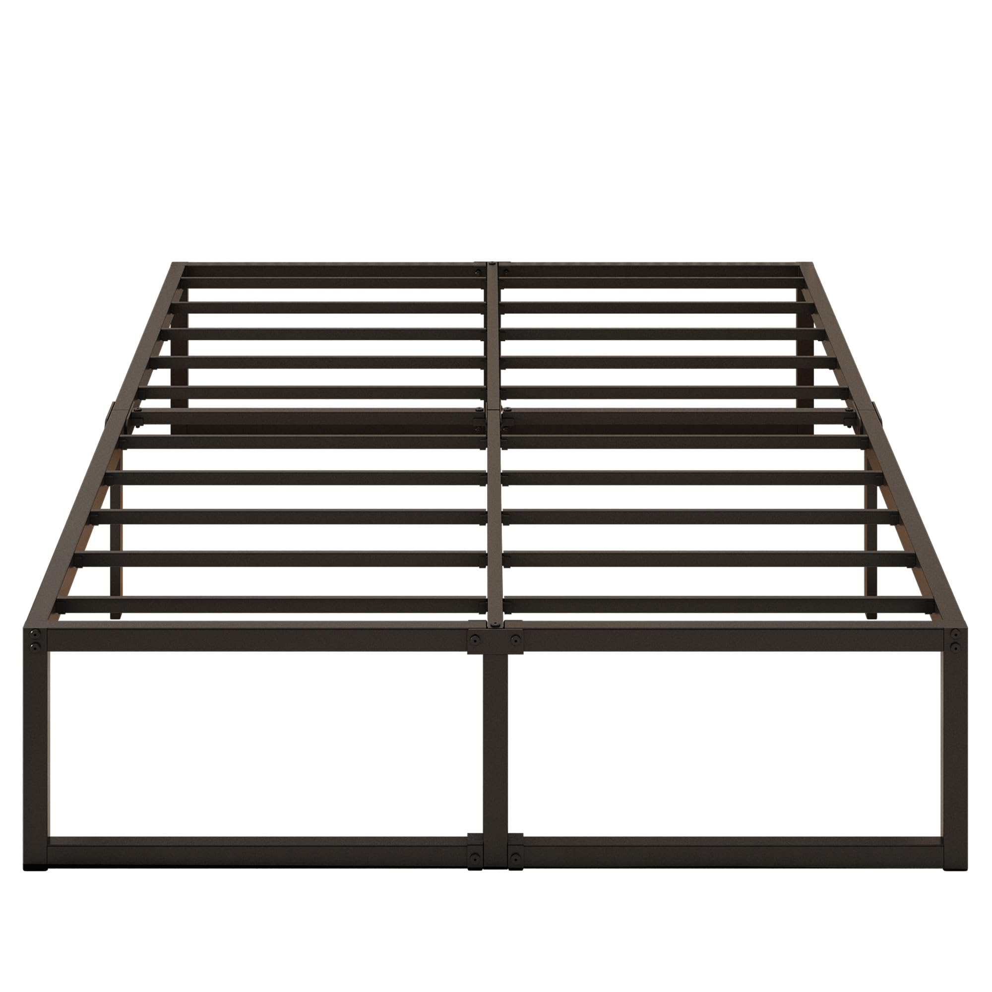 Yicensen Petit Cadre de Lit Double 120 x 190 cm, Lit Plateforme en Métal avec Support à Lattes en Acier, Montage Facile, sans Bruit, Pas Besoin de Sommier Tapissier, 41 cm de Haut, Noir
