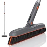 Eazer Grout Brush with Long Handle, 180°Rotation Tile Grout Cleaning Brush, V-Shape Shower Scrubber Cleaner, Stiff Bristle for Cleaning Bathroom Tile Floors - 53in