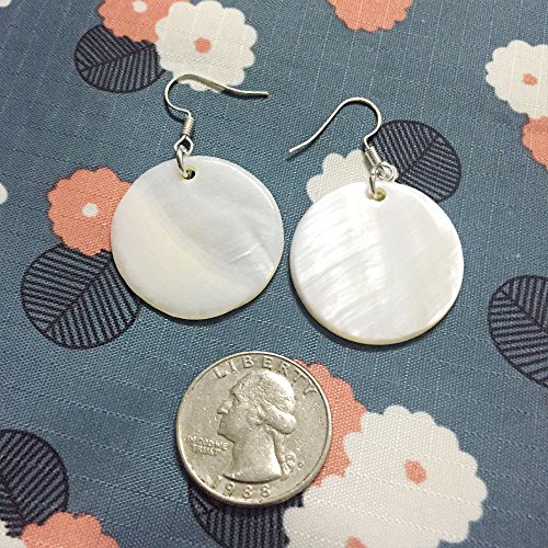 Amor Spes Natural White Sea Shell Silver Drop Dangle Earrings Women Girl Gift Beach Jewelry (White) #TOP1