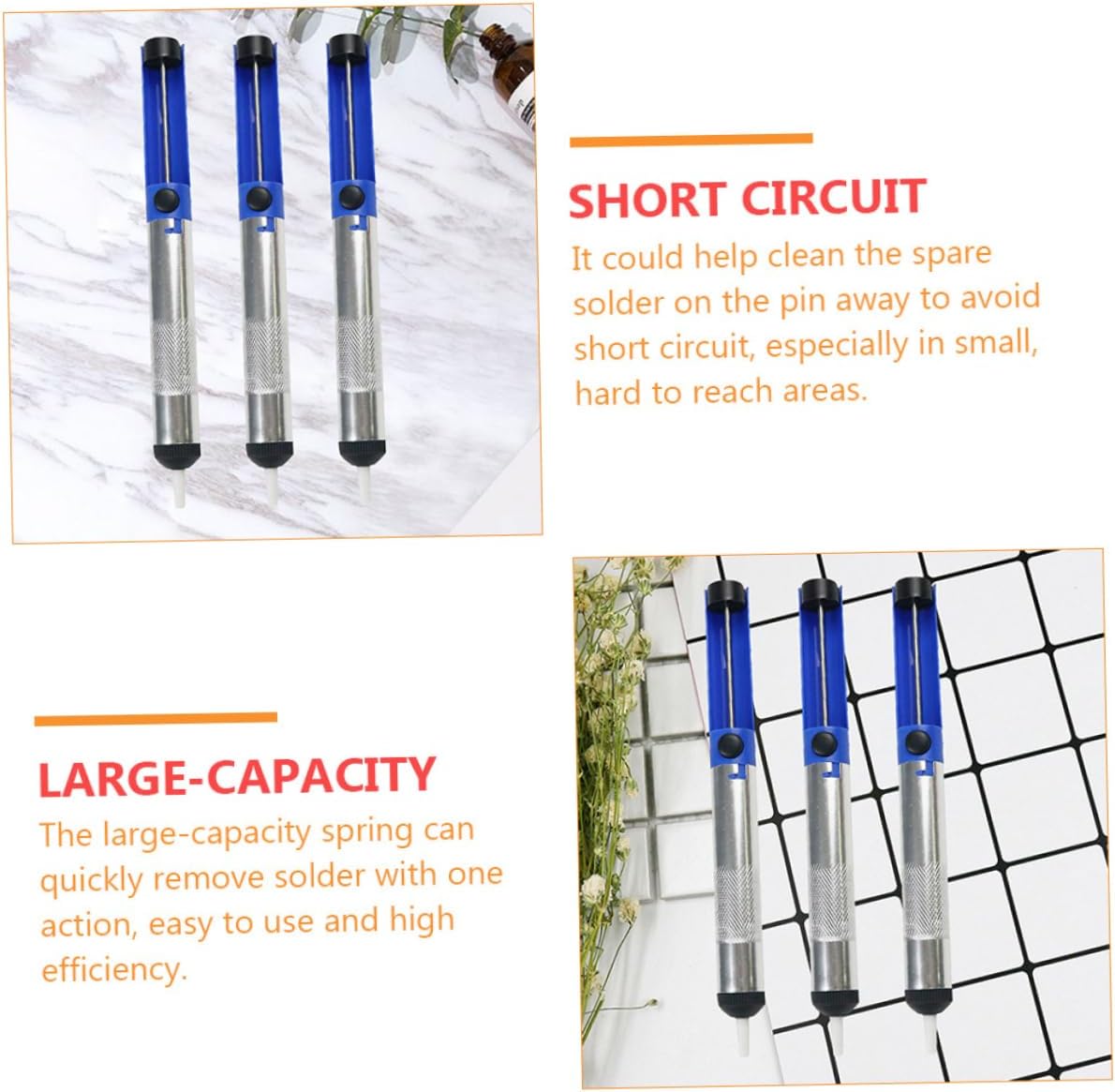 10pcs Desoldering Vacuum Pump High Pressure Solder Sucker Tool for Easy Solder Removal Left Right Handed Design for Pcb and Electronic Repairs
