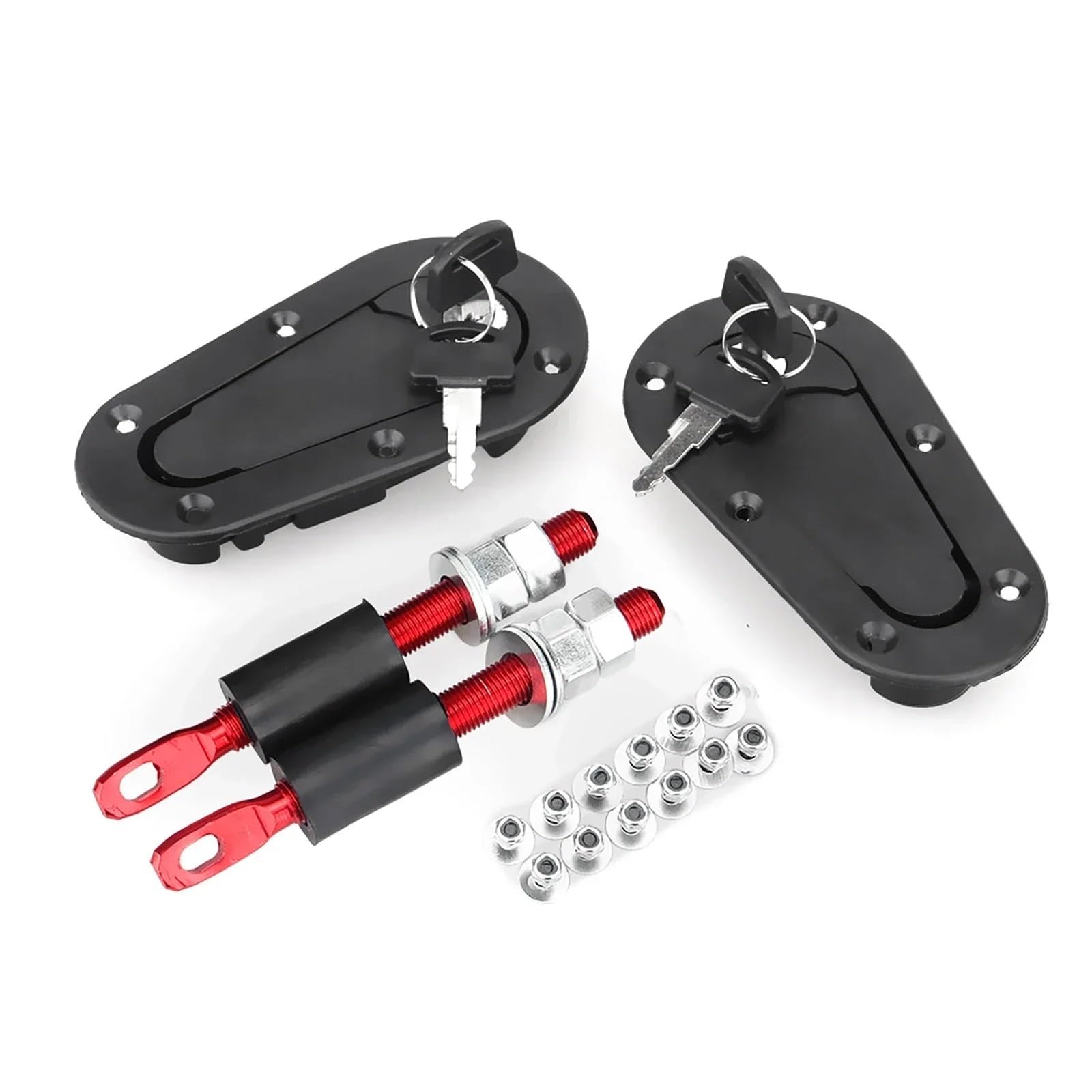 Quick Latch Hood Pins Universal Hood Pin Lock Kit with Keys, Racing Style Security Latch for Engine Bonnet
