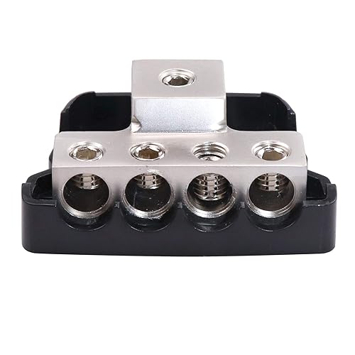 Miniatura 4 de Bloque de distribución de energía de 4 vías, calibre 024 AWG, calibre 4810, amplificador estéreo de audio para automóvil, bloque de conexión a