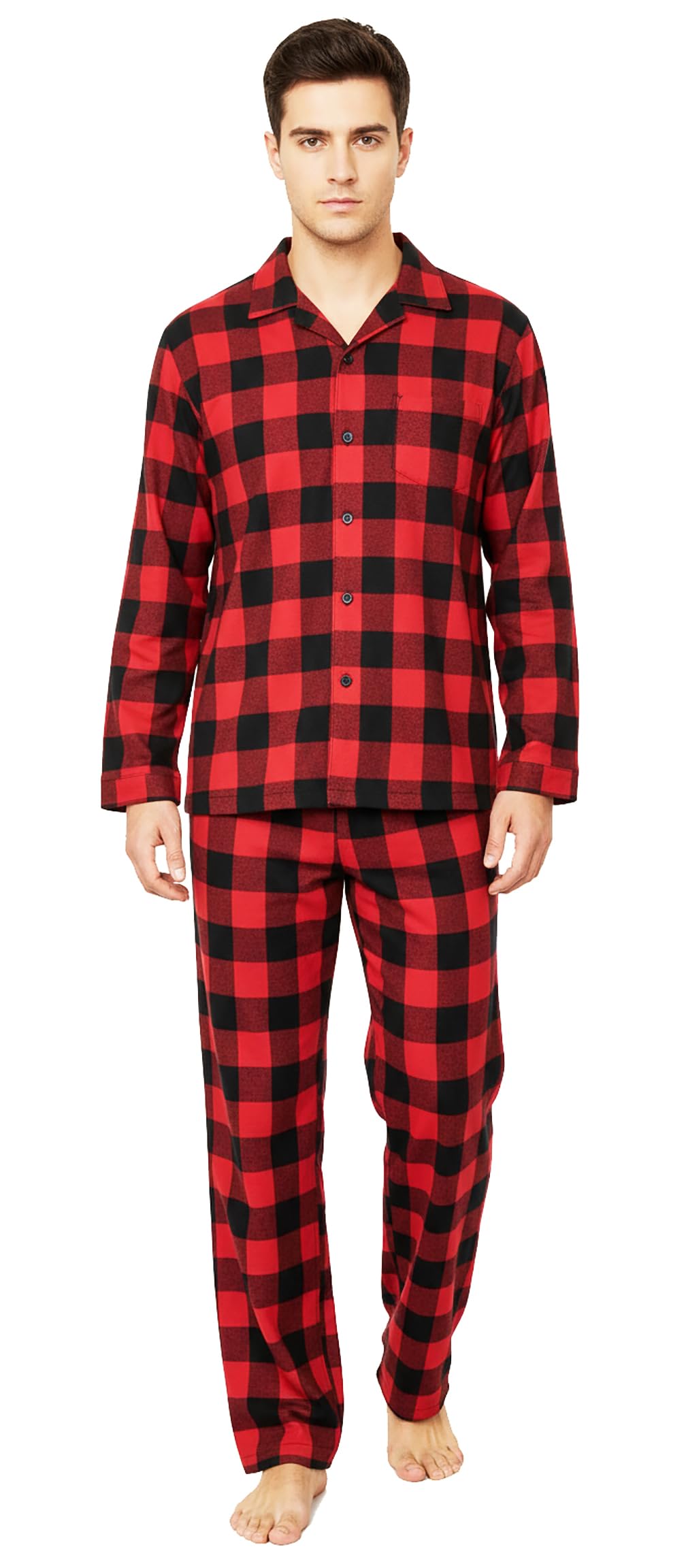 Flannel Pajamas Men - Set Top Pants/Bottoms Soft Durable Cotton-image-17