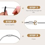 ASTIMESA 50 Pack Silver Stainless Steel Wire Keychain Cable, 2 mm x 6.1" Large Key Ring Holder with Twist Barrel, Heavy Duty Luggage Tag Loops for Car Bag Dog Charm Collar (50)