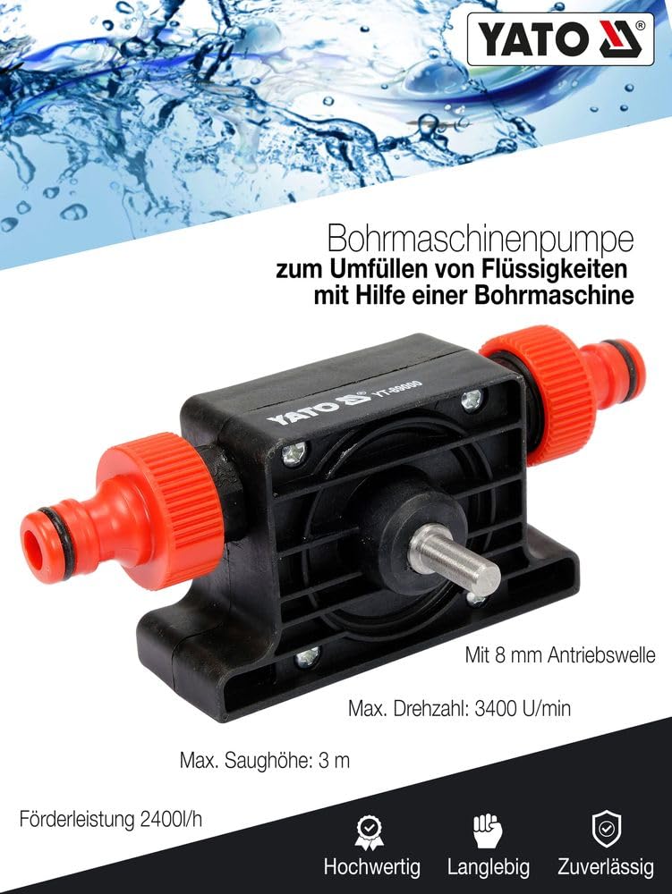 Bohrmaschinenpumpe Umfüllpumpe selbstansaugend Transferpumpe 8 mm Antrieb Mini-Elektrobohrpumpe Pumpe für Bohrmaschine, Diesel, Öl, Flüssigkeit, Wasser