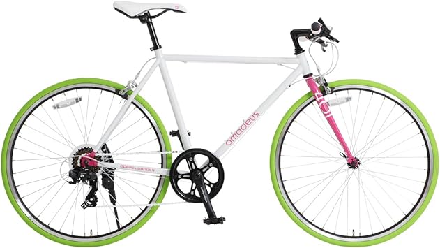 Amazon Doppelganger クロスバイク 650 23c シマノ7段変速 ラピッドファイヤー 前輪クイックリリース 前後キャリパーブレーキ ホワイト ピンク Amadeus 401s 650c ドッペルギャンガー Doppelganger クロスバイク
