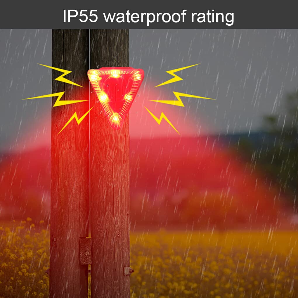 3 Juegos de 6LED Luz de alarma solar IP65 Sensor impermeable Repelente Sirena Detector de ladridos de perros Jardín Granja Lámpara de seguridad Repelente, 3Conjunto