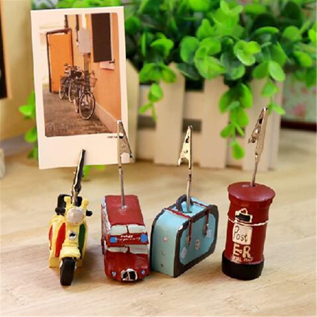 MOBYGKFY Retro Cute Resin Message Photo Paper Clip Memo Note Holder Desk Decoration Accessories Office Stationery