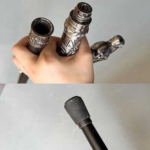 Miniatura 7 de Caballo de metal con mango en T de 36 pulgadas, accesorio para uso diario, drama, cosplay mágico, accesorio de escenario