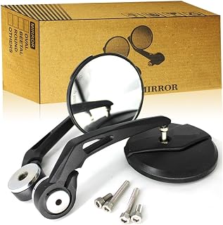 Bike Round Rear View Handle Bar End Mirror, Convex Glass, compatible with Royal Enfield Classic Reborn 350, Continental G... Price In India