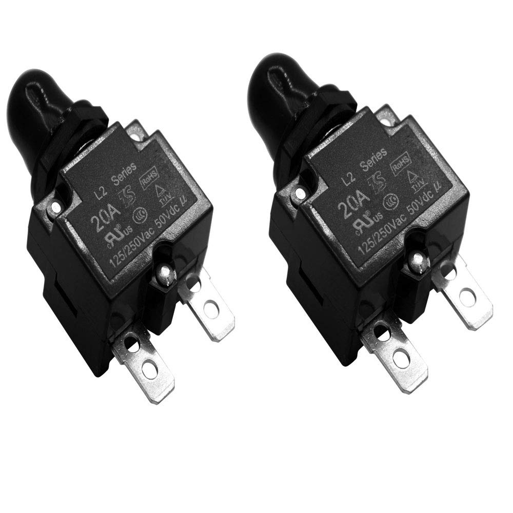Interruttore Circuito Termico Philmore B7025 – 25A Pulsante 12-50VDC / 125-250VAC Con Terminali QC
