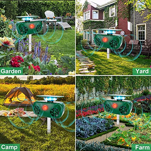 Ultrasonic Animal Repeller,Solar Powered Animal Repellent Outdoor Cat Repellent Dog Deterrent Ultrasonic Waterproof Bird Repellent With Motion Sensor For Raccoon Rabbit Fox,Yard Farm Garden #TOP5