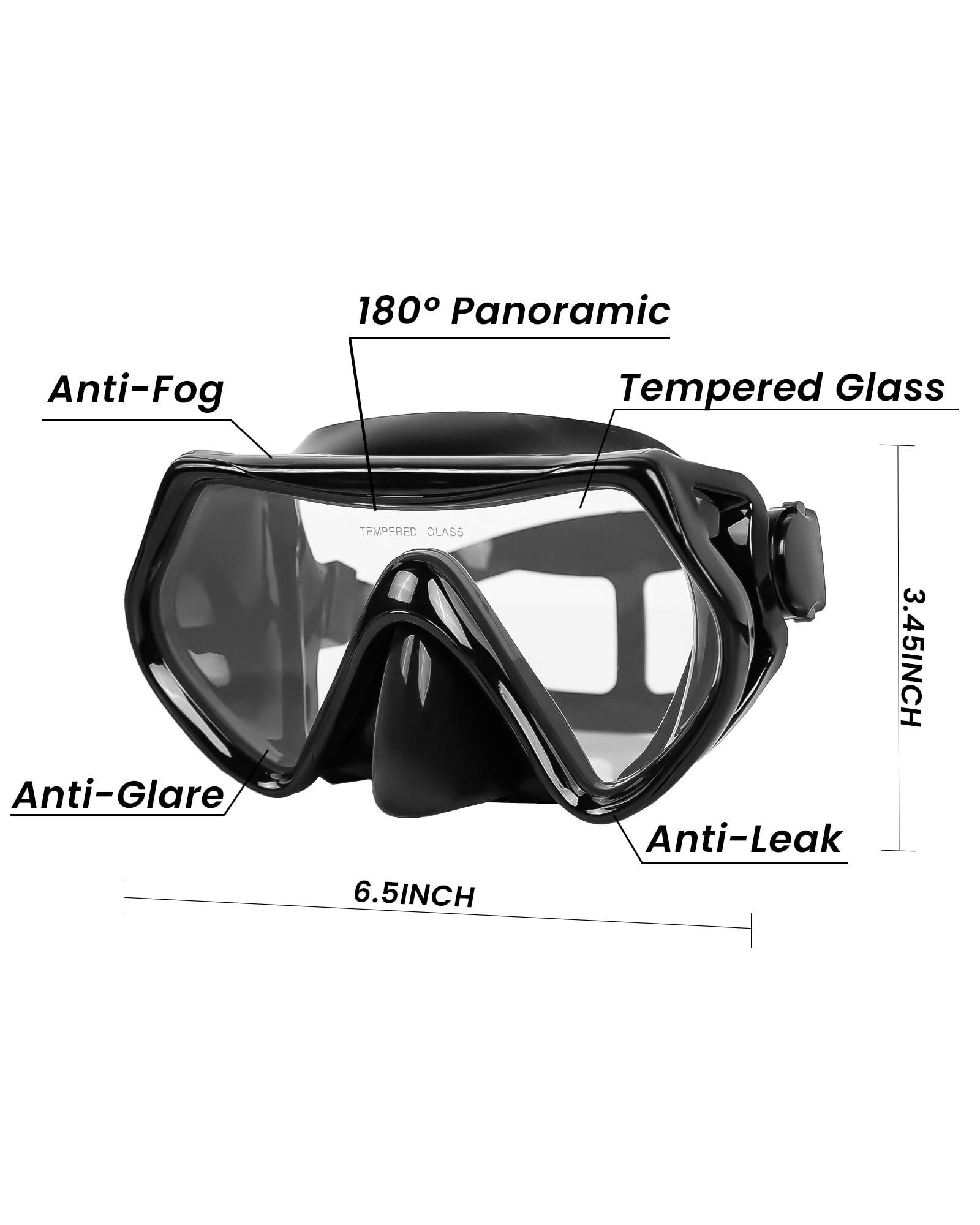 Edge Snorkeling Gear for Adults, Dry-Top Snorkel & Scuba Diving mask, Anti-Fog Wide View Dive Goggles Professional Snorkeling Swimming Set Breathing Freely