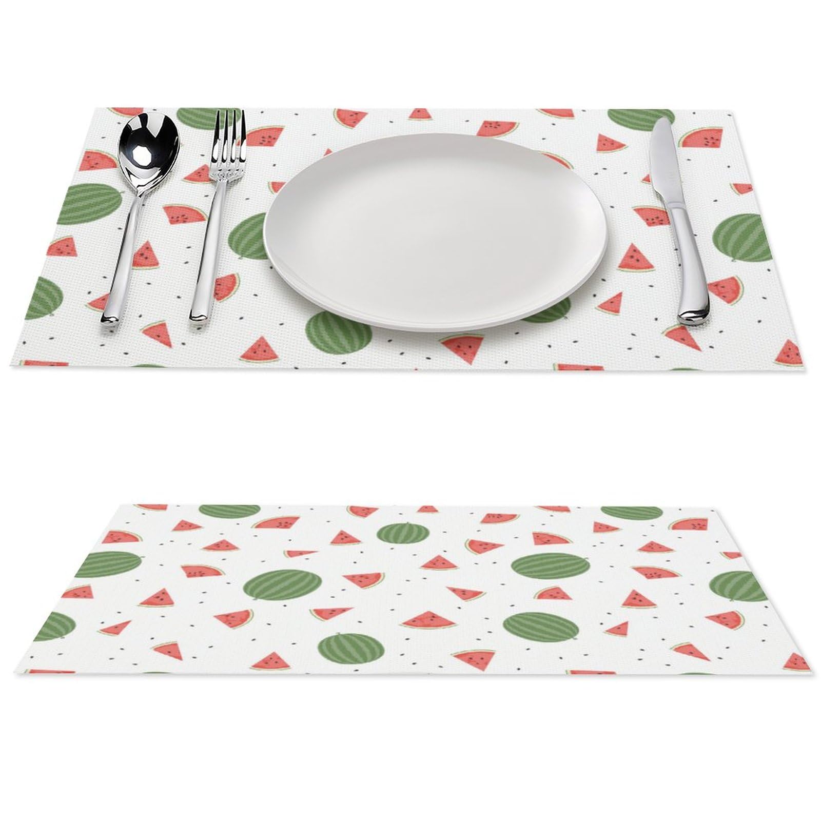 Watermelon Print Placemats Set of 4 PCS Washable Table Runner 18" X 12" Place Mats for Kitchen Party Dining Decoration