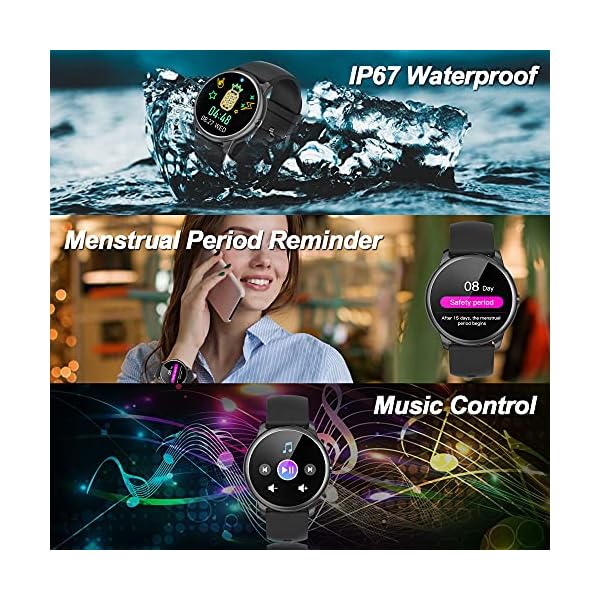 Smart-Watch-for-Men-Women-MakeAnswer-Call-Fitness-Tracker-with-Heart-Rate-MonitorBlood-PressureSleep-MonitorPedometerMessage-ReminderMusic-Control-Smartwatch-for-Android-and-iOS-Phones-Black Smart Watch for Android iOS Phones, Fitness Tracker with Blood Pressure, Heart Rate Monitor, Sleep Monitor, Waterproof…