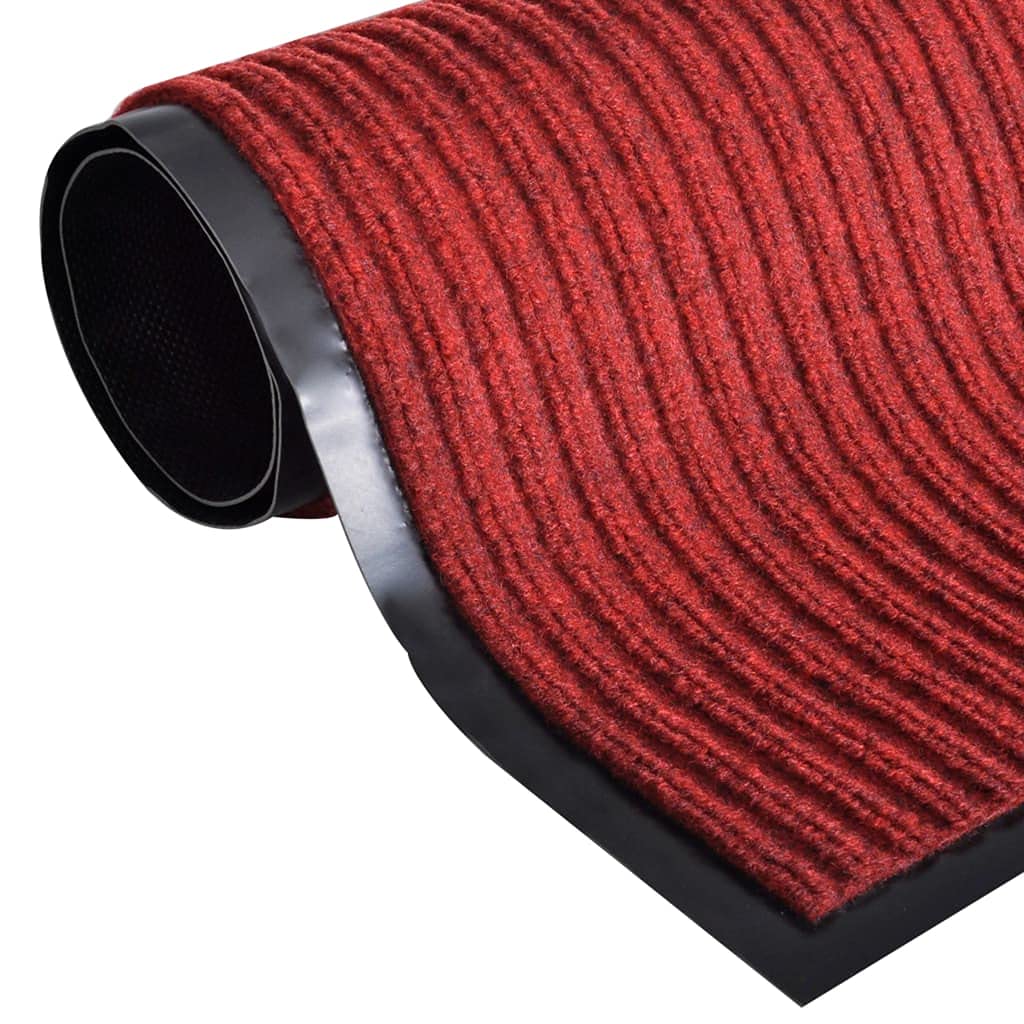 Felpudo de PVC rojo, 117 x 220 cm, con parte inferior antideslizante, alfombrilla de retención de suciedad para entrada y oficina, alfombra de suelo duradera, fácil de limpiar y flexible