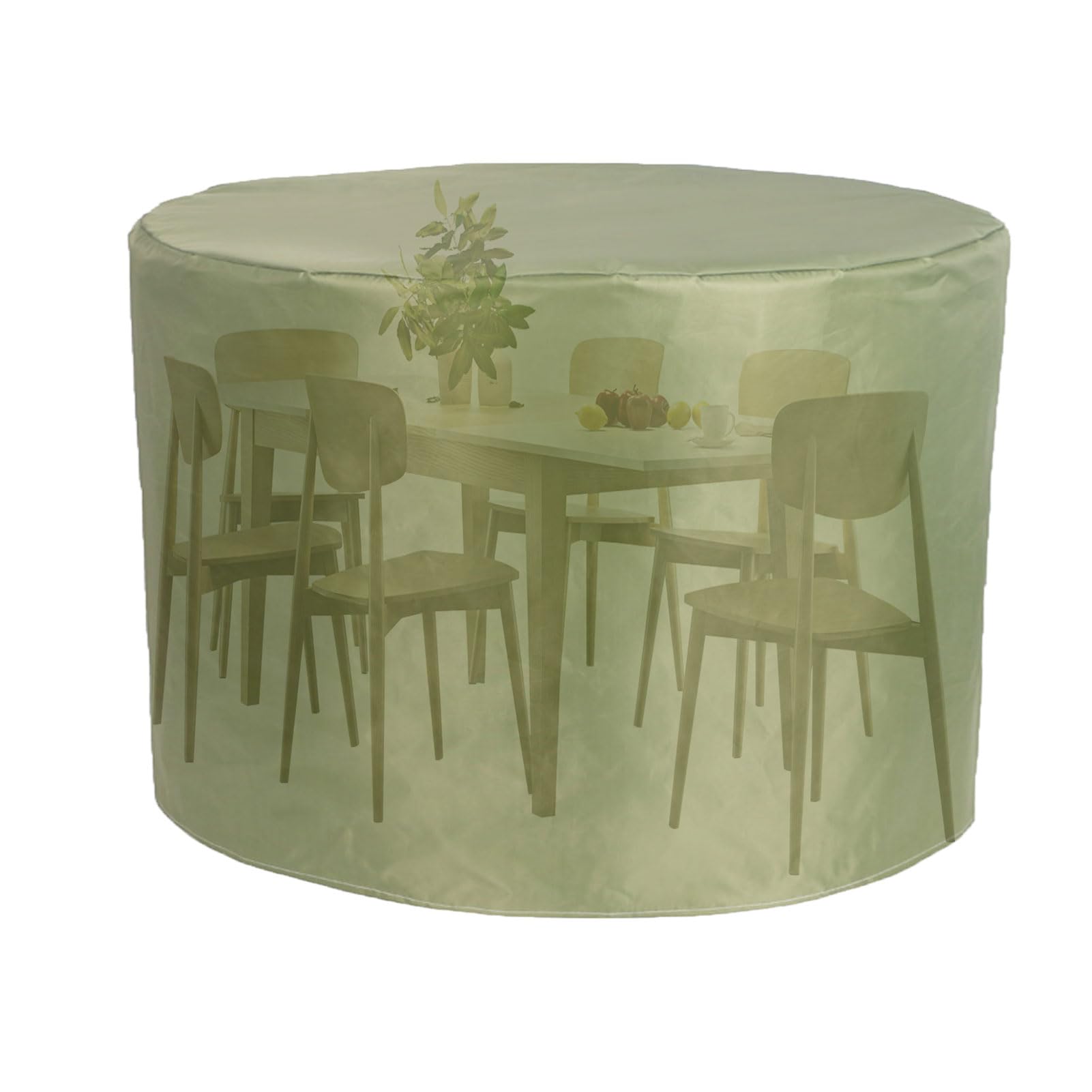Copritavolo da Giardino Impermeabile 300x220cm, Copertura Tavolo Rotonda Esterno, 420D Tessuto Oxford Telo Copri Tavoli da Terrazza