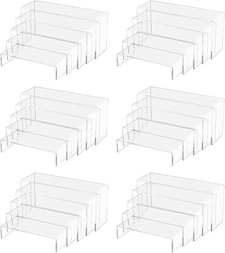 Vista 30 de Marketing Holders Soporte de exhibición elevador acrílico, 7 piezas, 2 pulgadas a 8 pulgadas, plataforma de encimera de plástico transparente