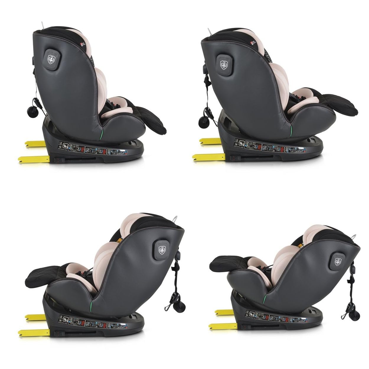 Cangaroo seggiolino per bambini i-Size Castor (40-150cm) gruppo 0/1/2/3 Isofix, colorazione:beige/rosa