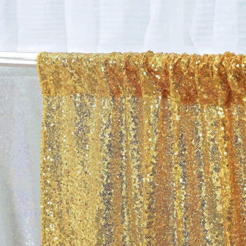 Cortinas de fondo de lentejuelas doradas 4 paneles 2ftx8ft miniatura 5